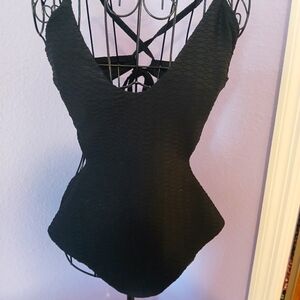 NWT Victoria's Secret, Chic Black Textured Swimsuit